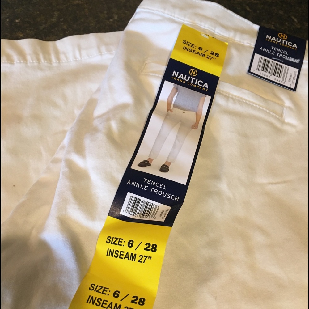 Nautica white size 6/28 Ankle Pants, Jeans NWT - Picture 6 of 8